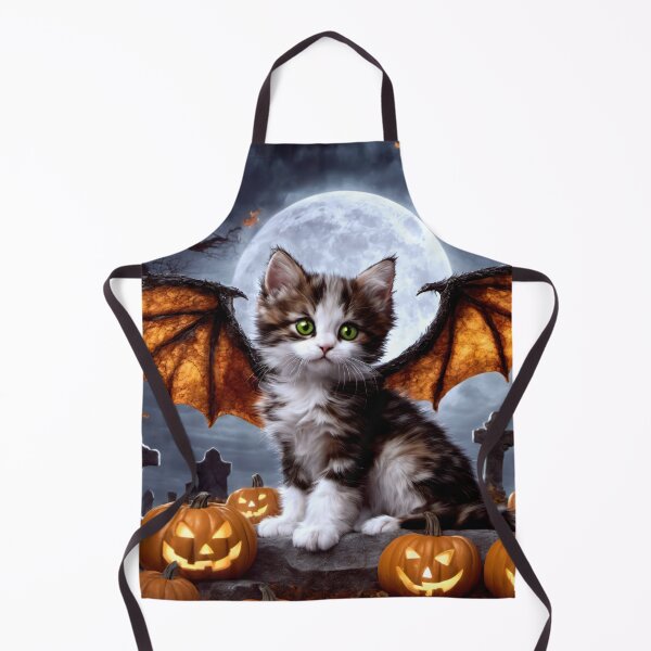 Item preview, A Calico Dragon Kitten Sitting in a Graveyard on Halloween designed and sold by Lava Tigers Art.