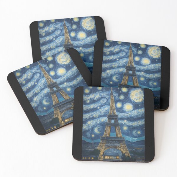 Aperçu de l'œuvre Starry Night in Paris Post Impressionism Van Gogh Inspired Art créée et vendue par Vangoholic.