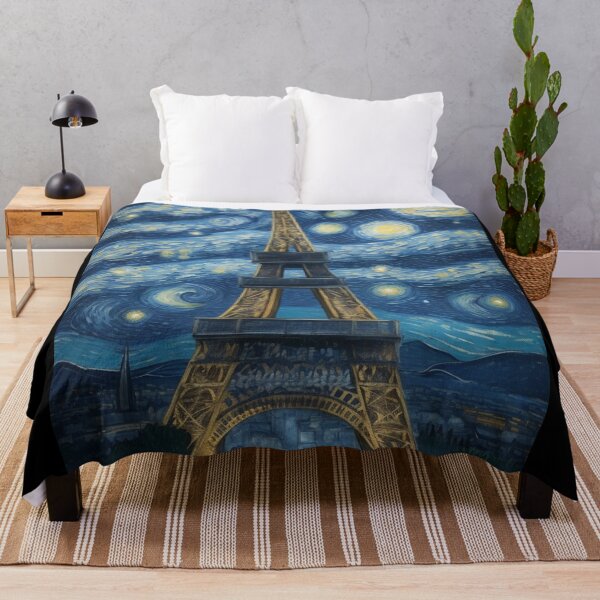 Aperçu de l'œuvre Starry Night in Paris Post Impressionism Van Gogh Inspired Art créée et vendue par Vangoholic.