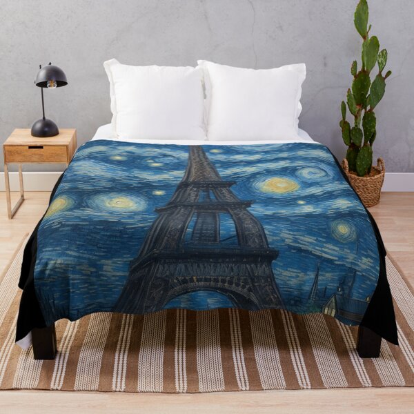 Aperçu de l'œuvre Starry Night in Paris Post Impressionism Van Gogh Inspired Art créée et vendue par Vangoholic.