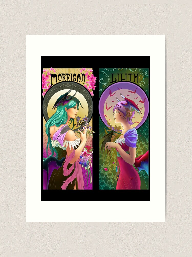ポスター Artgerm Morrigan A3 print signed Morrigan and Lilith