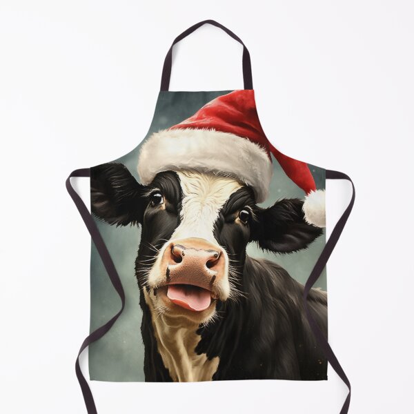 Item preview, Silly Cow in Santa Hat Poking Tongue Out designed and sold by OddCorro.