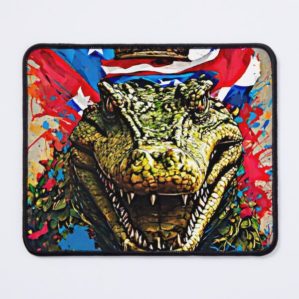 Item preview, The artwork featured a stunning color splash of a crocodile. with vibrant greens and deep blues blending together.  designed and sold by Best-Art-32.