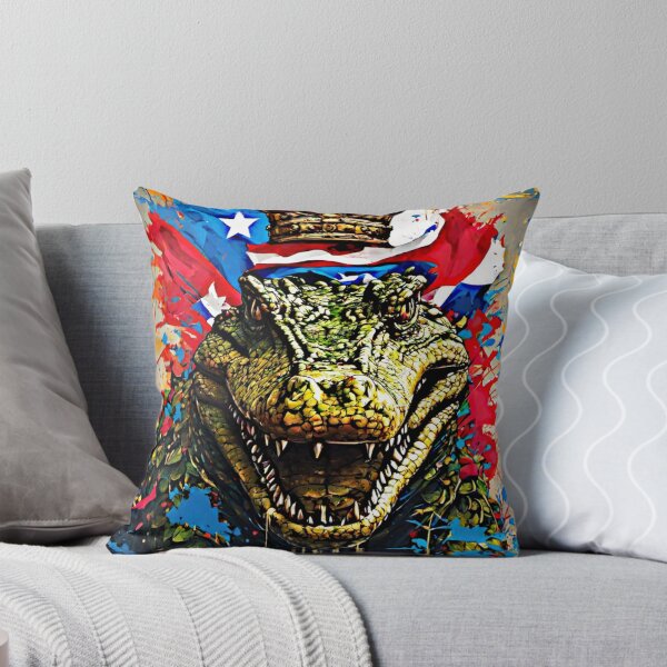 Item preview, The artwork featured a stunning color splash of a crocodile. with vibrant greens and deep blues blending together.  designed and sold by Best-Art-32.
