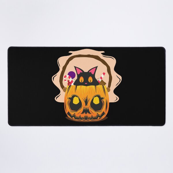 Item preview, Cat in pumpkin with sweets on Halloween designed and sold by Dizartico.