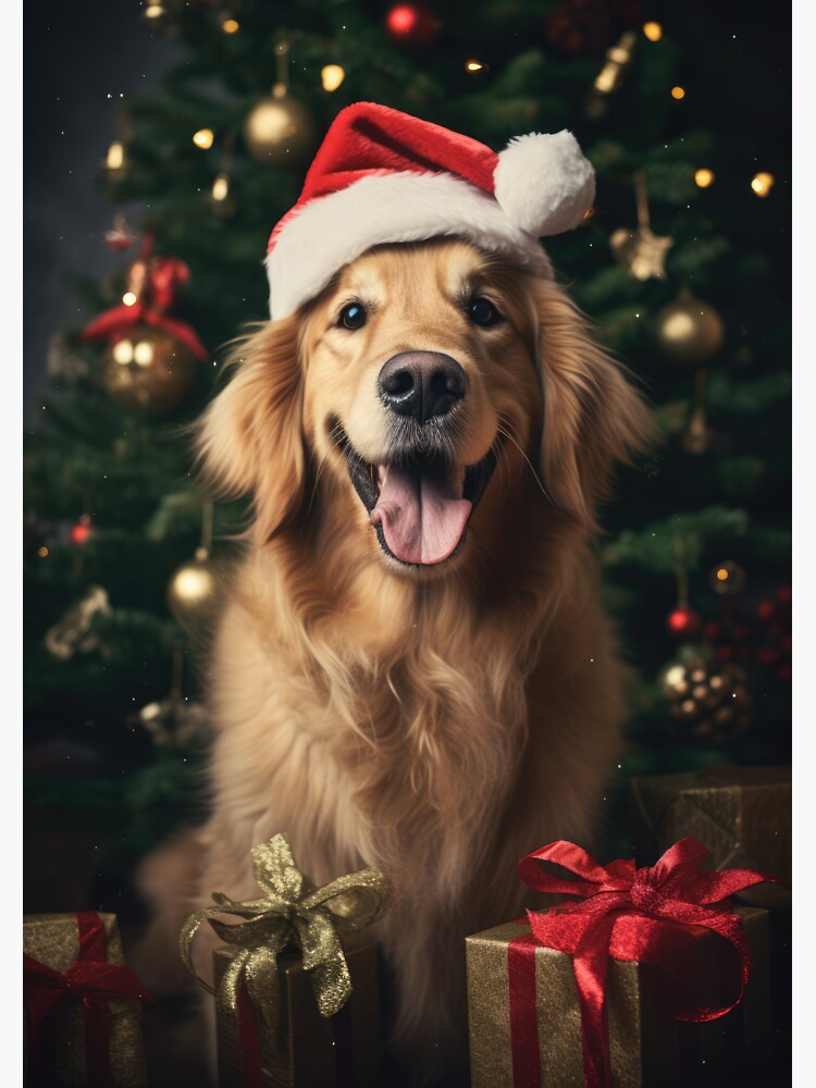 Débardeur Golden Retriever Couronne De Noël – Motif Chien De Noël, Pour Amoureux Des Animaux, Cadeau Festif