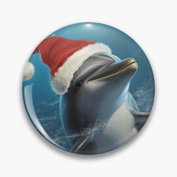 Item preview, Dolphin with Santa Hat and Christmas Decorations designed and sold by OddCorro.