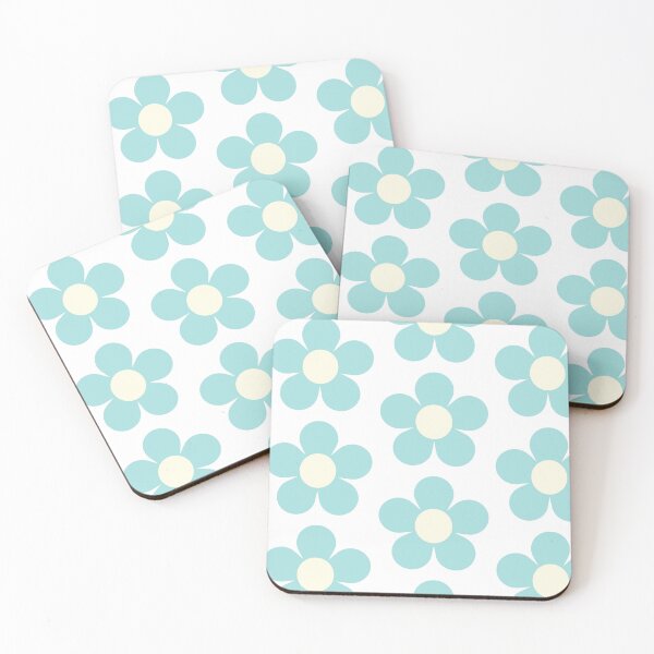 Item preview, Teal Retro Flowers designed and sold by shopcosmiclatte.