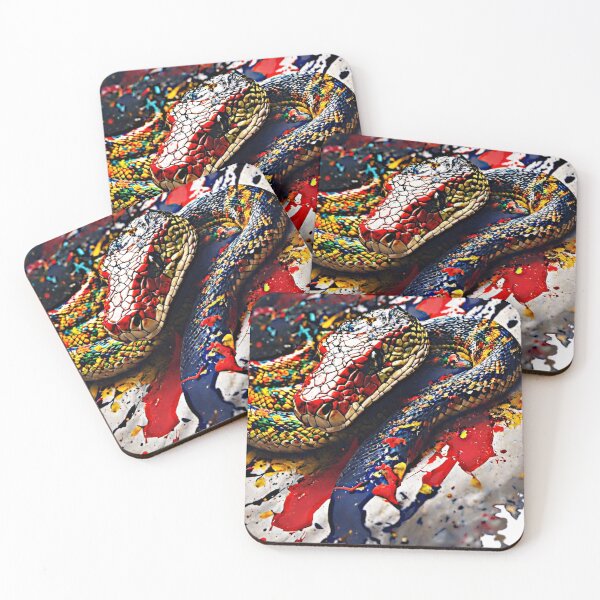 Item preview, The artwork featured a vibrant color splash of python. designed and sold by Best-Art-32.