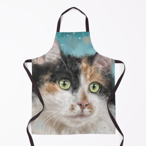 Item preview, Painting of an Adorable Calico Tri-Color Cat with Gorgeous Green Eyes designed and sold by ibadishi.
