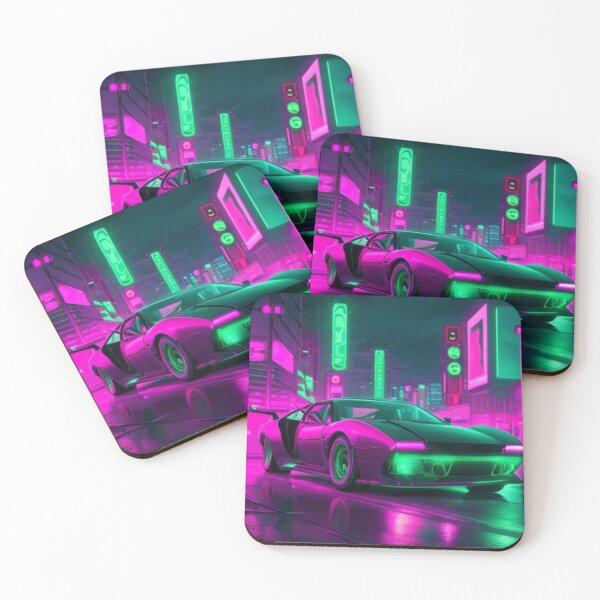 Item preview, Retro - futuristic neon car designed and sold by mikaws.