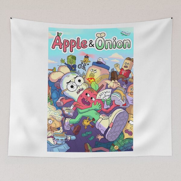 Item preview, apple and onion cartoon art designed and sold by ClothesKailyn.
