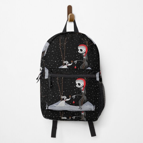 Item preview, painted jack and zero in snowy christmas winter wooded backdrop (the nightmare before christmas) designed and sold by Soulfate.