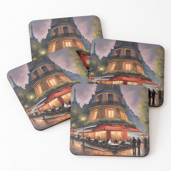 Item preview, Paris painting of Paris street café and Eiffel Tower in background designed and sold by JackFreestone.