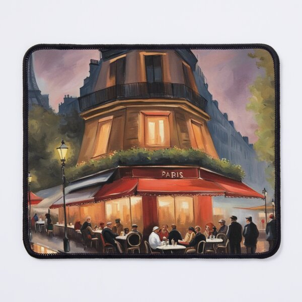 Item preview, Paris painting of Paris street café and Eiffel Tower in background designed and sold by JackFreestone.