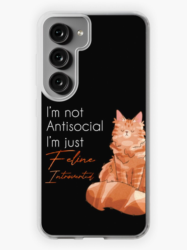 Samsung Galaxy Phone Case, I’m not antisocial - Red Maine Coon - Cat Lovers designed and sold by FelineEmporium
