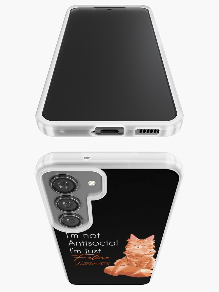 Samsung Galaxy Phone Case, I’m not antisocial - Red Maine Coon - Cat Lovers designed and sold by FelineEmporium