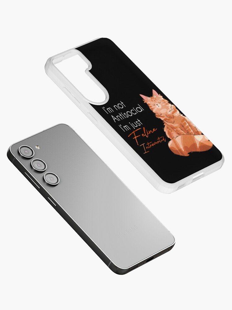 Thumbnail 2 of 4, Samsung Galaxy Phone Case, I’m not antisocial - Red Maine Coon - Cat Lovers designed and sold by FelineEmporium.