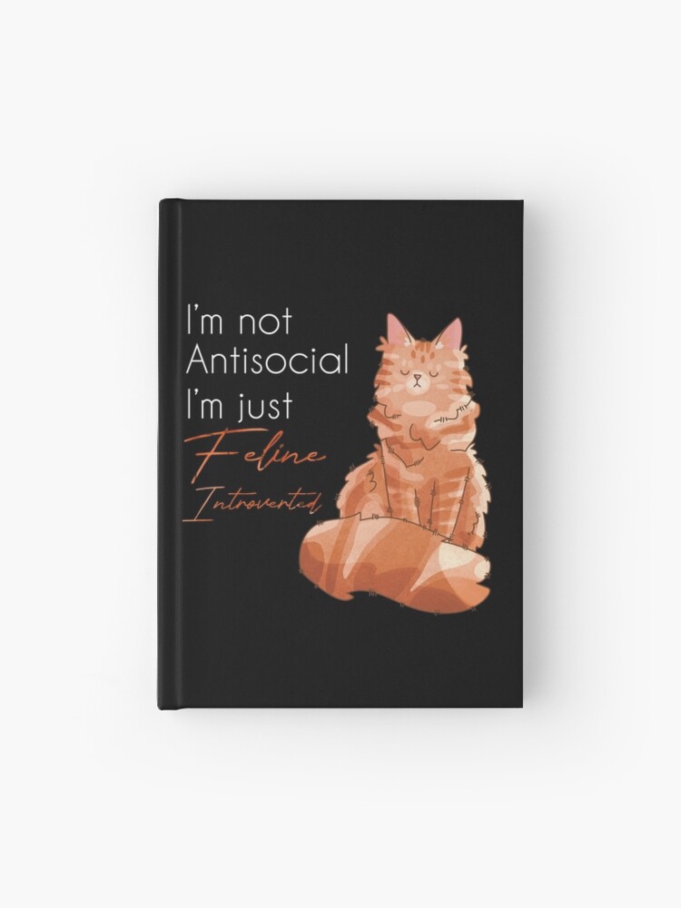 Thumbnail 1 of 3, Hardcover Journal, I’m not antisocial - Red Maine Coon - Cat Lovers designed and sold by FelineEmporium.