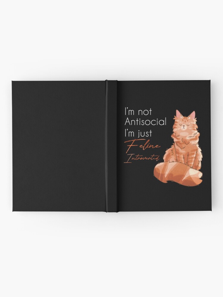 Thumbnail 2 of 3, Hardcover Journal, I’m not antisocial - Red Maine Coon - Cat Lovers designed and sold by FelineEmporium.