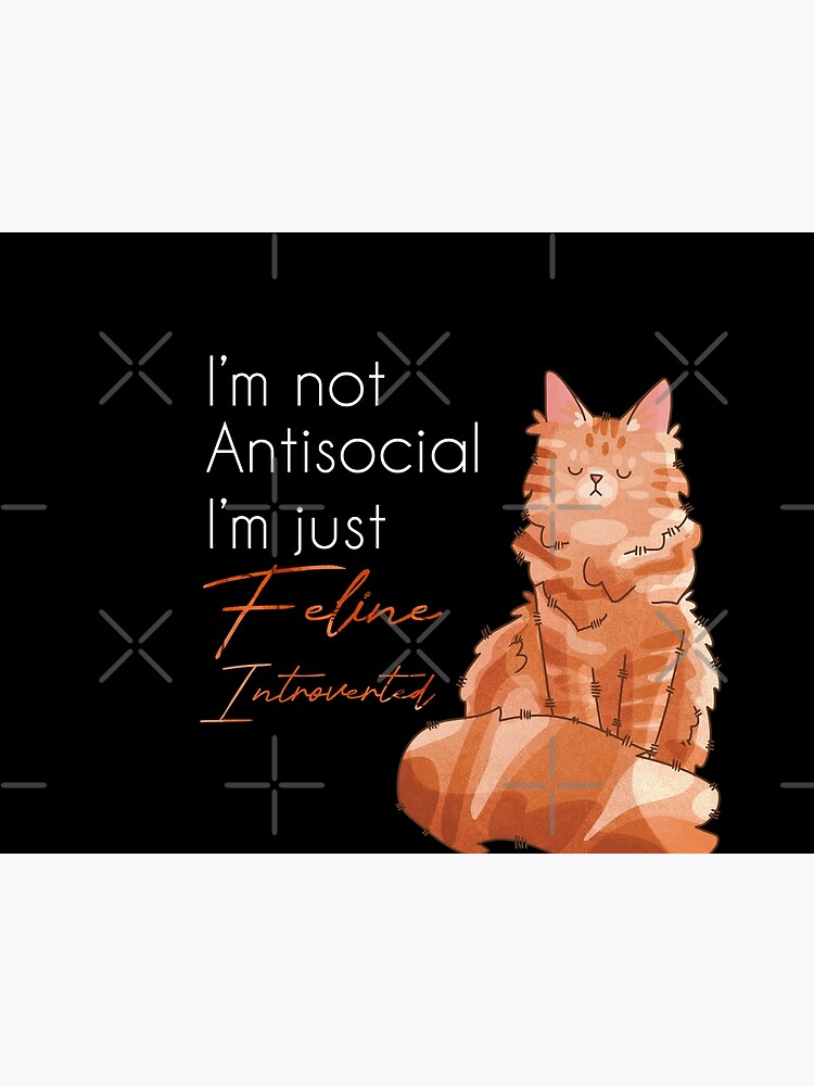 Thumbnail 5 of 5, Pet Mat, I’m not antisocial - Red Maine Coon - Cat Lovers designed and sold by FelineEmporium.