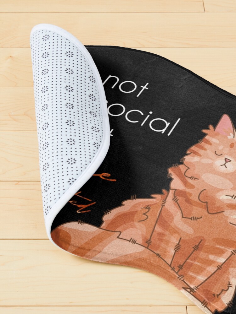 Thumbnail 4 of 5, Pet Mat, I’m not antisocial - Red Maine Coon - Cat Lovers designed and sold by FelineEmporium.