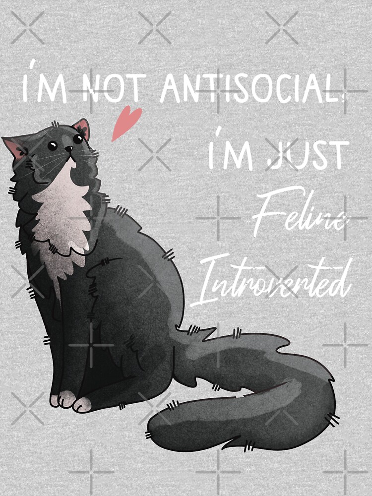 Thumbnail 5 of 5, Toddler Pullover Hoodie, I’m not antisocial - Tuxedo fluff ball designed and sold by FelineEmporium.