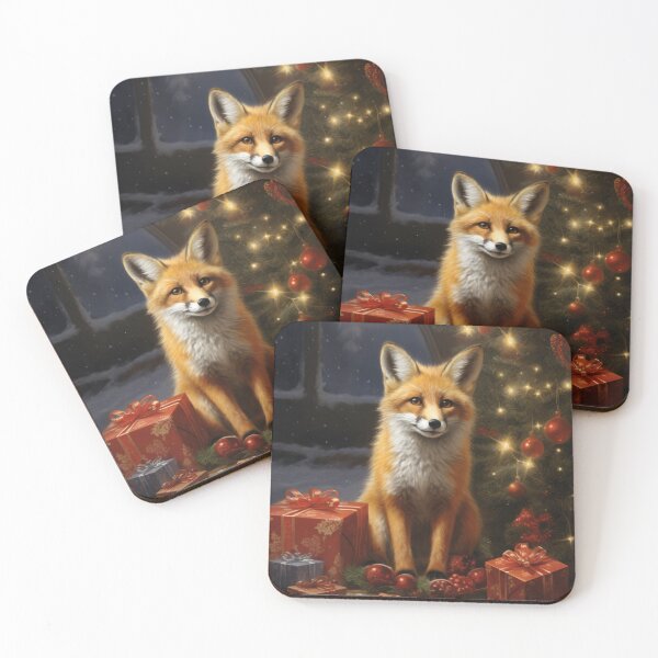 Item preview, Fox with presents, baubles and Christmas Tree (A) designed and sold by OddCorro.