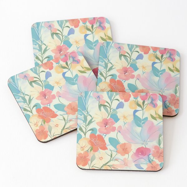 Item preview, Pastel-toned Abstract Floral Fusion designed and sold by pattern-atelier.