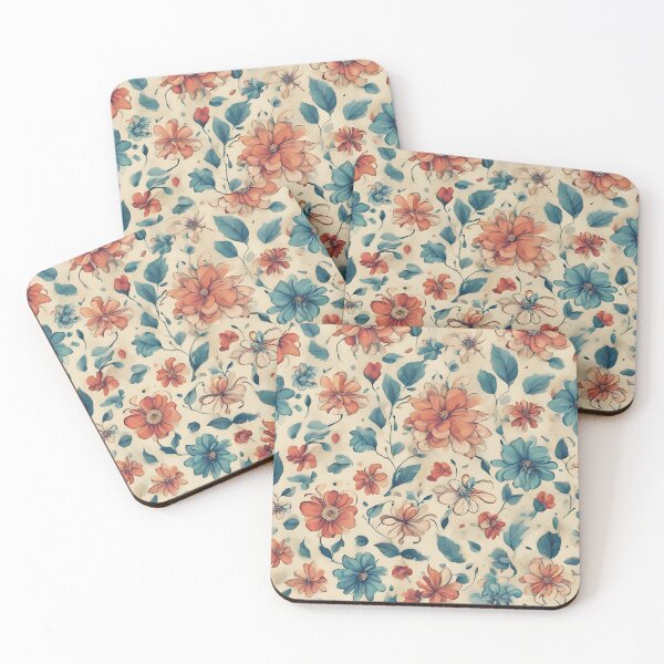 Item preview, Pretty Orange and Blue Flowers Design designed and sold by RandomJunction.