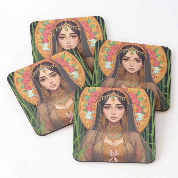 Item preview, Boho indian bride woman floral mandala designed and sold by Starry night Cherry blossom.
