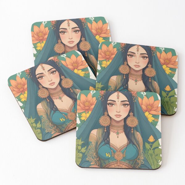 Item preview, Boho Muslim woman floral mandala designed and sold by Starry night Cherry blossom.