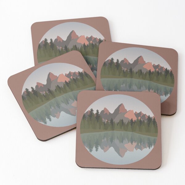 Item preview, Mountain Lake Reflection Circle designed and sold by BluebellPainter.