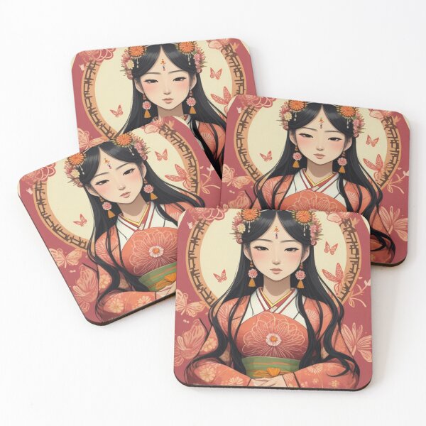 Item preview, Boho Korean bride woman floral mandala designed and sold by Starry night Cherry blossom.