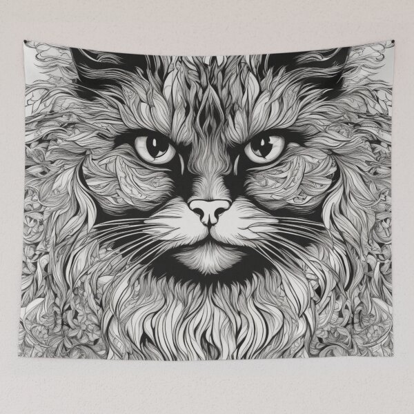Item preview, Black Cat of Angered Wisdom designed and sold by DarkIceCats.