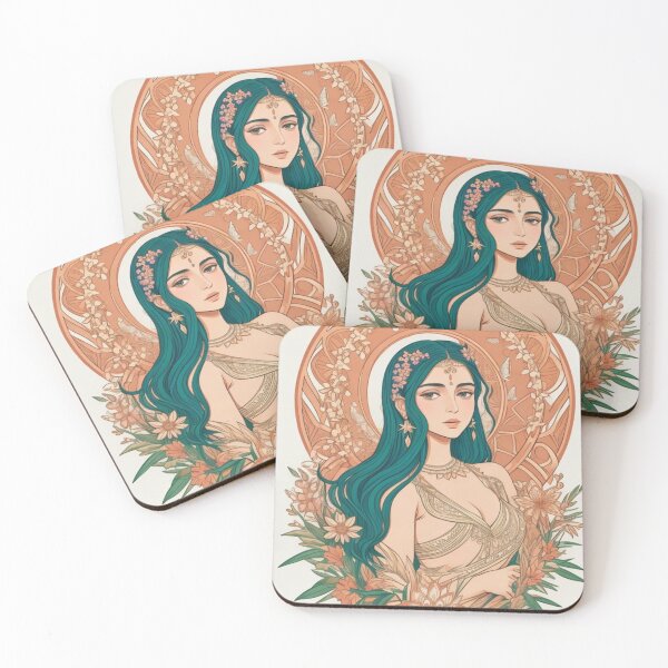 Item preview, Boho Indian woman floral mandala designed and sold by Starry night Cherry blossom.