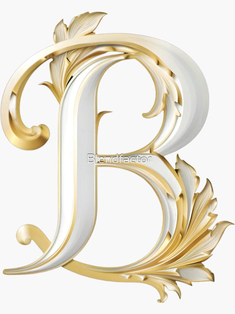 Elegant Gold Letter B - Luxurious Monogram Design for a Timeless Touch  Sticker for Sale by Blendfactor