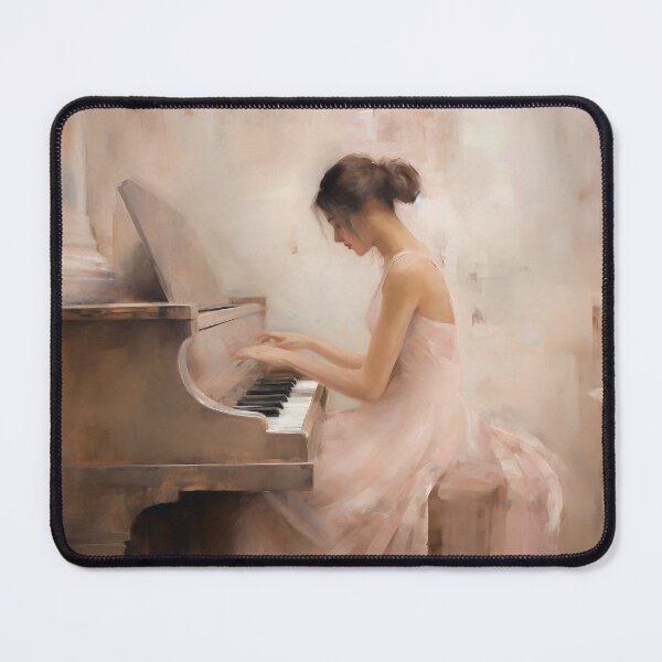 Item preview, Coquette aesthetic vintage painting of an a pianist designed and sold by Coquette Art.