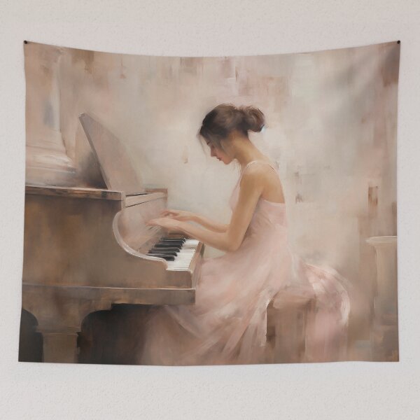 Artikelvorschau, Kokettes ästhetisches Vintage-Gemälde eines Pianisten entworfen und verkauft von Coquette Art.