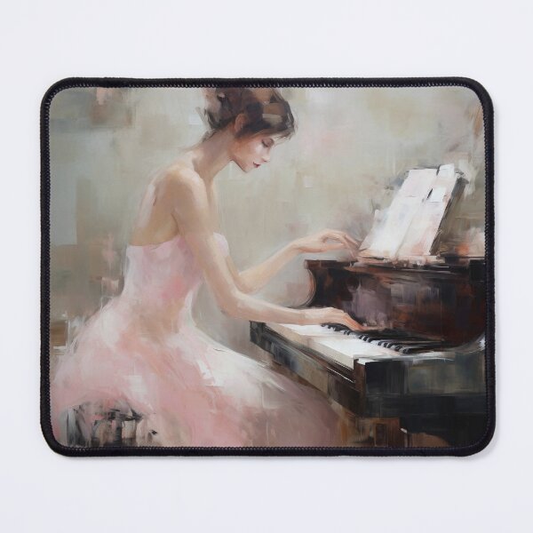 Item preview, Coquette aesthetic vintage painting of an a pianist designed and sold by Coquette Art.