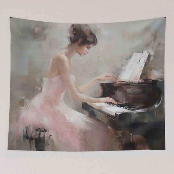 Artikelvorschau, Kokettes ästhetisches Vintage-Gemälde eines Pianisten entworfen und verkauft von Coquette Art.