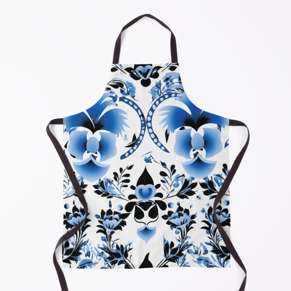 Artikelvorschau, Buntes Fantasiemuster blau weiß schwarz Ornamente entworfen und verkauft von G-M-Designs.