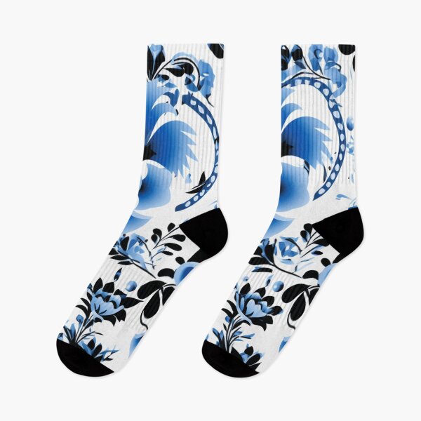 Artikelvorschau, Buntes Fantasiemuster blau weiß schwarz Ornamente entworfen und verkauft von G-M-Designs.