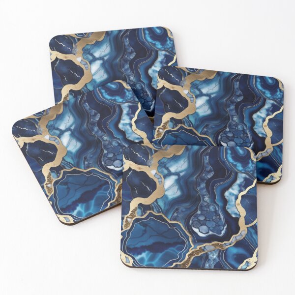 Item preview, Dark Blue Marble Geodes and Texture with Gold Flecks designed and sold by BirdsnStuff.