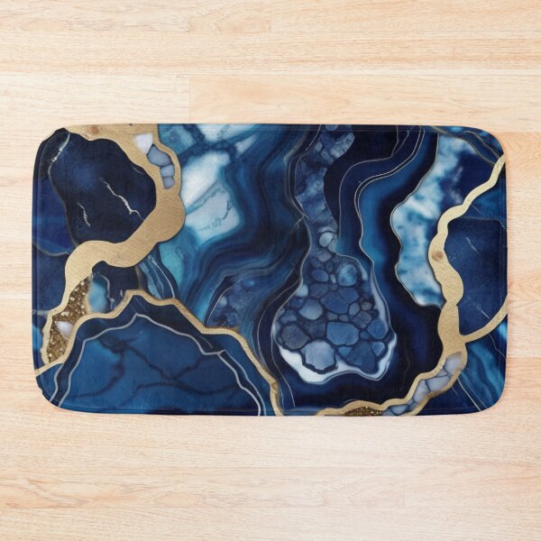 Item preview, Dark Blue Marble Geodes and Texture with Gold Flecks designed and sold by BirdsnStuff.