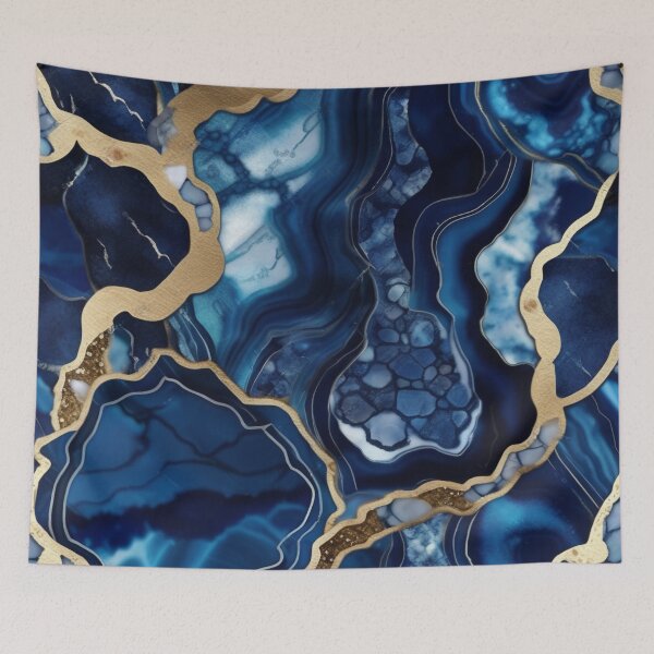 Item preview, Dark Blue Marble Geodes and Texture with Gold Flecks designed and sold by BirdsnStuff.