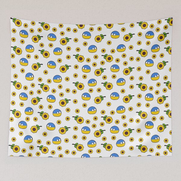 Item preview, ukraineball and sunflowers  designed and sold by Countryballs Shop.