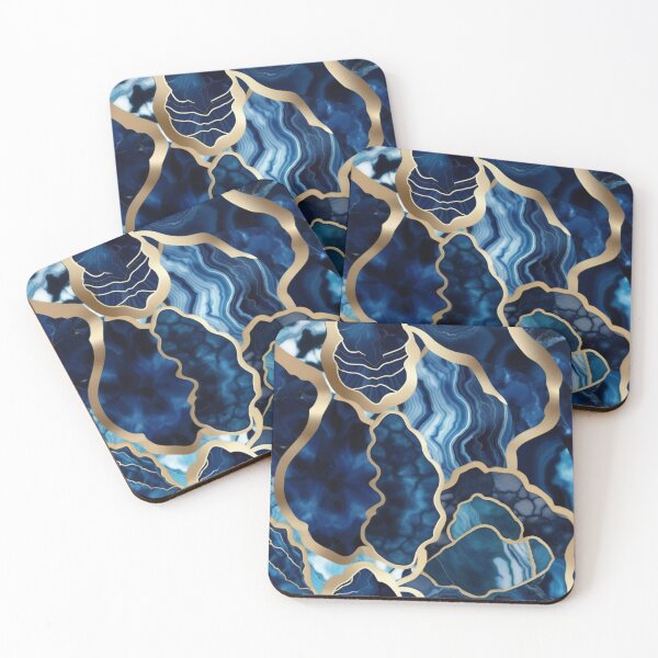 Item preview, Dark Blue Marble Geodes and Texture with Gold Flecks designed and sold by BirdsnStuff.