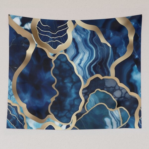 Item preview, Dark Blue Marble Geodes and Texture with Gold Flecks designed and sold by BirdsnStuff.