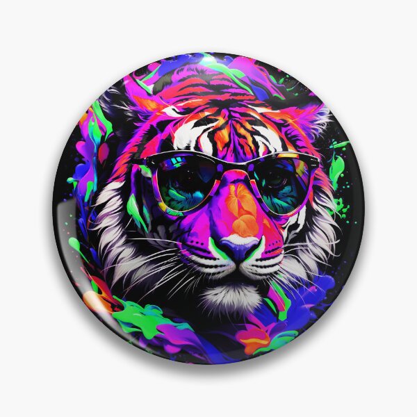 Item preview, Tiger With Sunglasses Colorful Paint Splash designed and sold by MindWave THC.